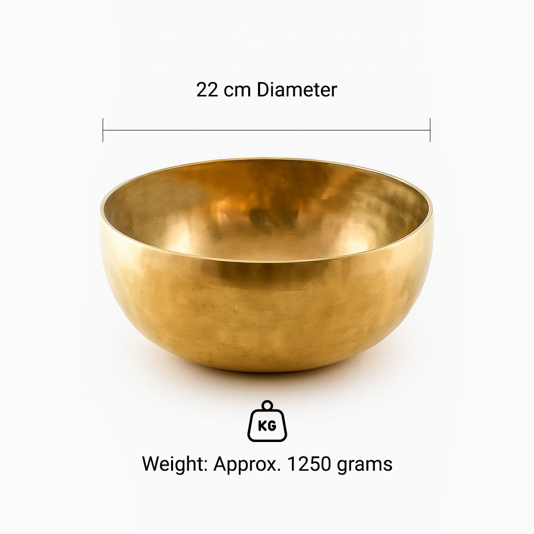 Heart Chakra Singing Bowl – 22 cm, 1250g – F Note - Image 3