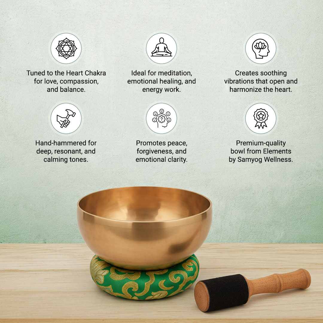 Heart Chakra Singing Bowl – 22 cm, 1250g – F Note - Image 2