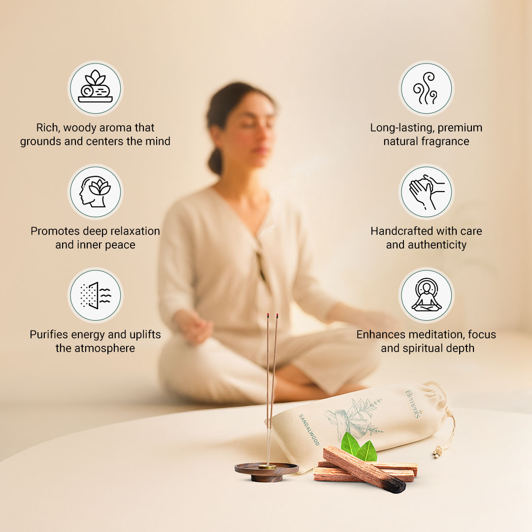 Sandalwood Hand-Rolled Organic Incense Sticks - Image 3