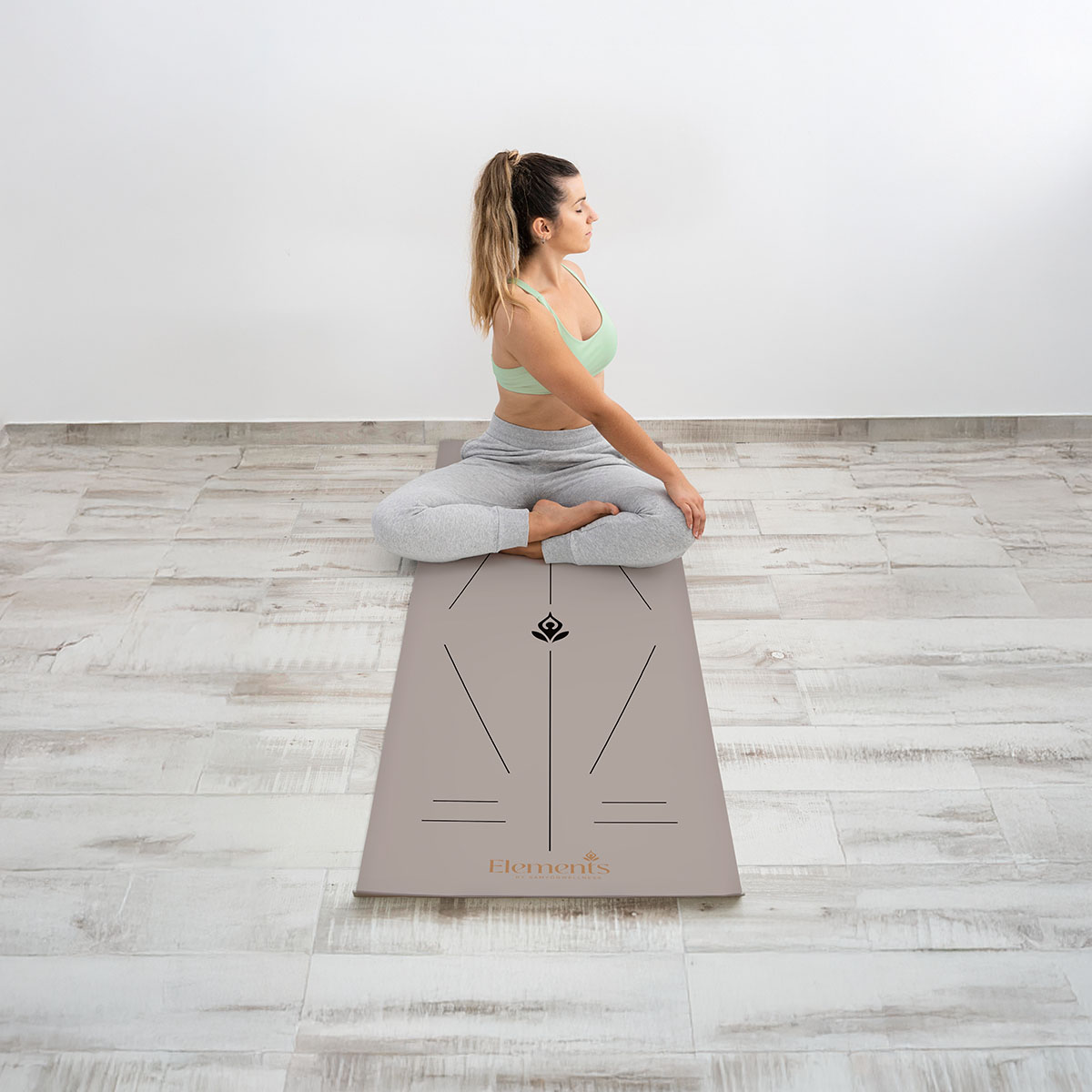 Coconut PU Rubber Alignment Yoga Mat - Image 5