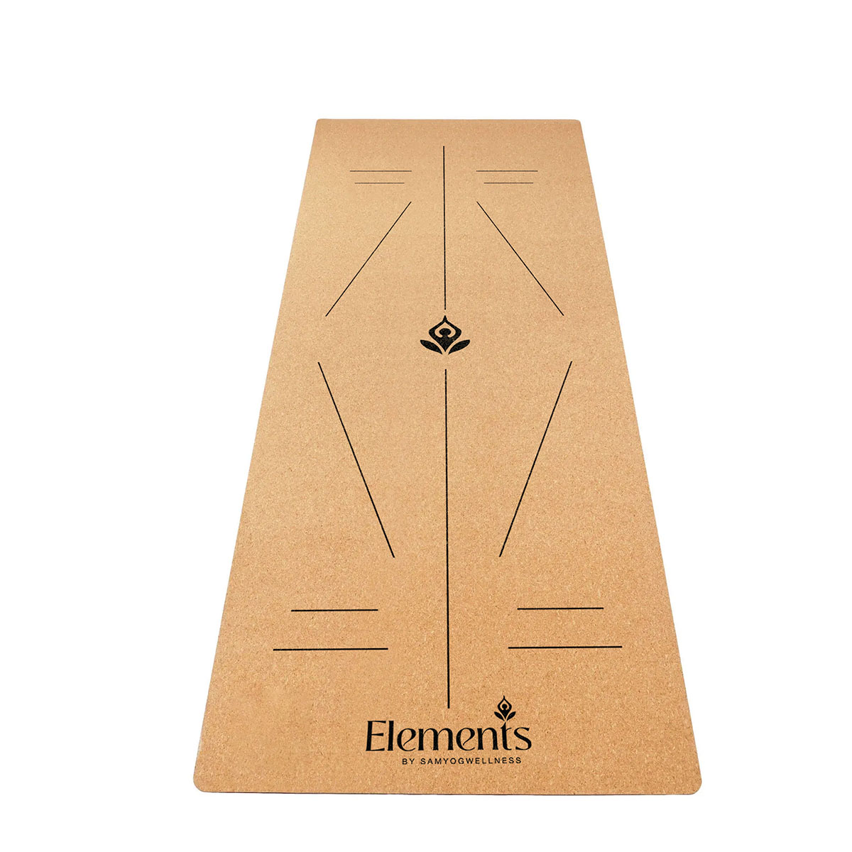 Cork PU Rubber Alignment Yoga Mat - Image 3